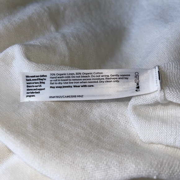 Eileen Fisher White Long Cardigan with Pockets. Organic Linen & Cotton 1X - Picture 4 of 7